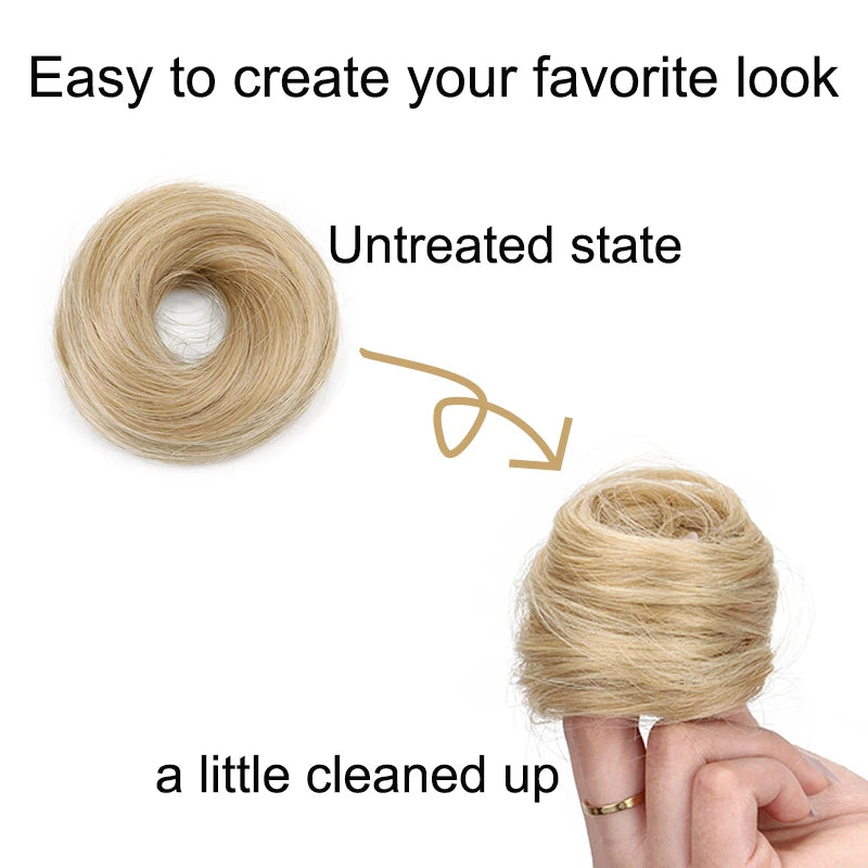 WIGSIN Women's Synthetic Messy Donut Hair Bun Extension
