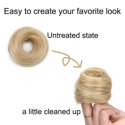 WIGSIN Women's Synthetic Messy Donut Hair Bun Extension