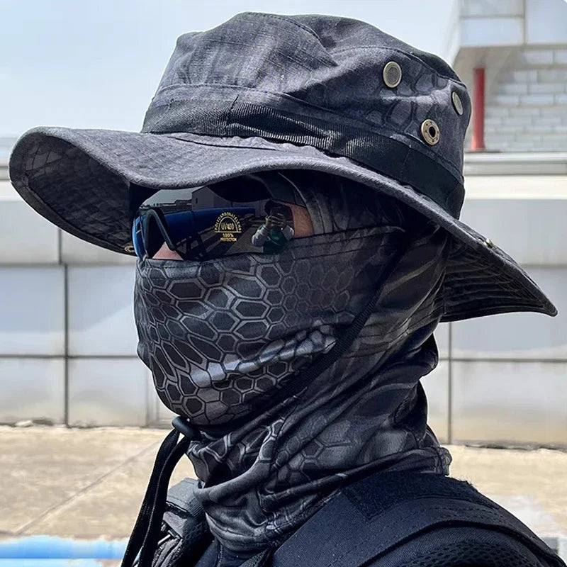 Camouflage Boonie Hat and Balaclava Outdoor Set