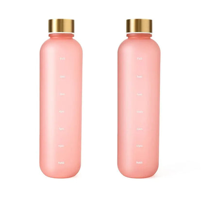 1L BPA Free Motivational Sports Water Bottle with Time Marker