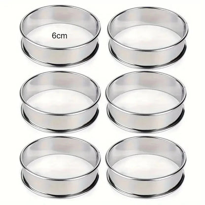6 Piece Stainless Steel Perforated Tart Ring Set