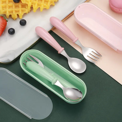 3 Piece Kids Stainless Steel Cutlery Set with Case