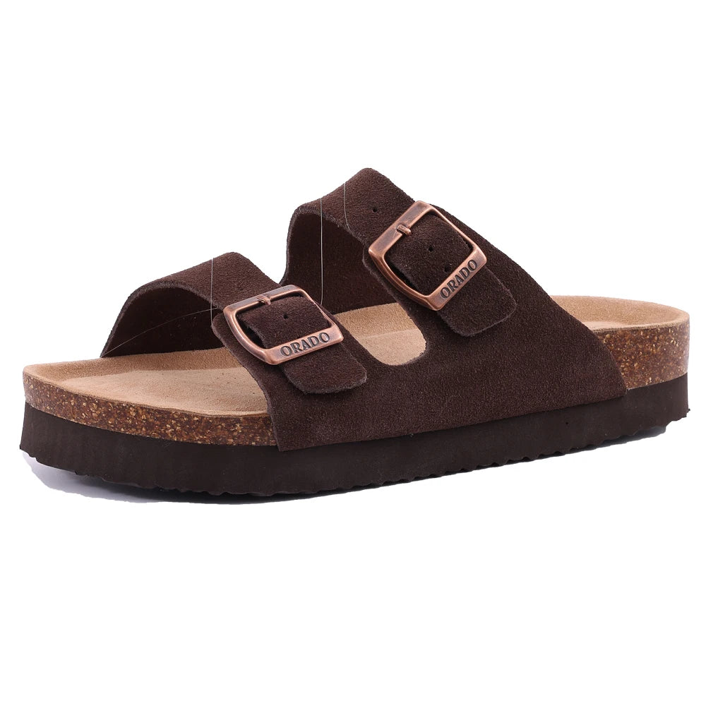 Litfun Women's Cork Suede Clog Mules with Arch Support