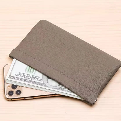 Self Closing PU Leather Long Wallet and Passport Holder