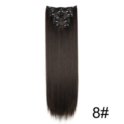 WIGSIN Women's 6 Piece Long Straight Clip In Hair Extensions