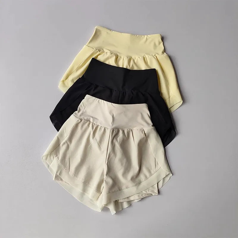 Women's High Waist 2 in 1 Quick Dry Running Shorts