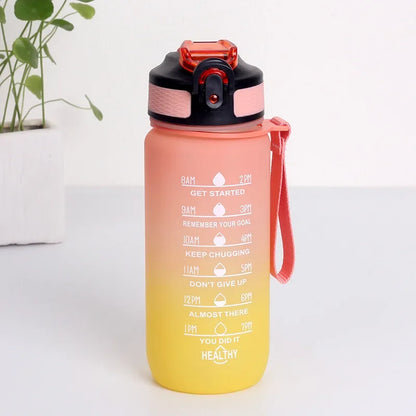 600ml Leak Proof Motivational Sports Water Bottle with Time Marker