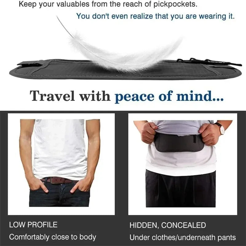 Invisible Running Waist Pack and Travel Money Belt
