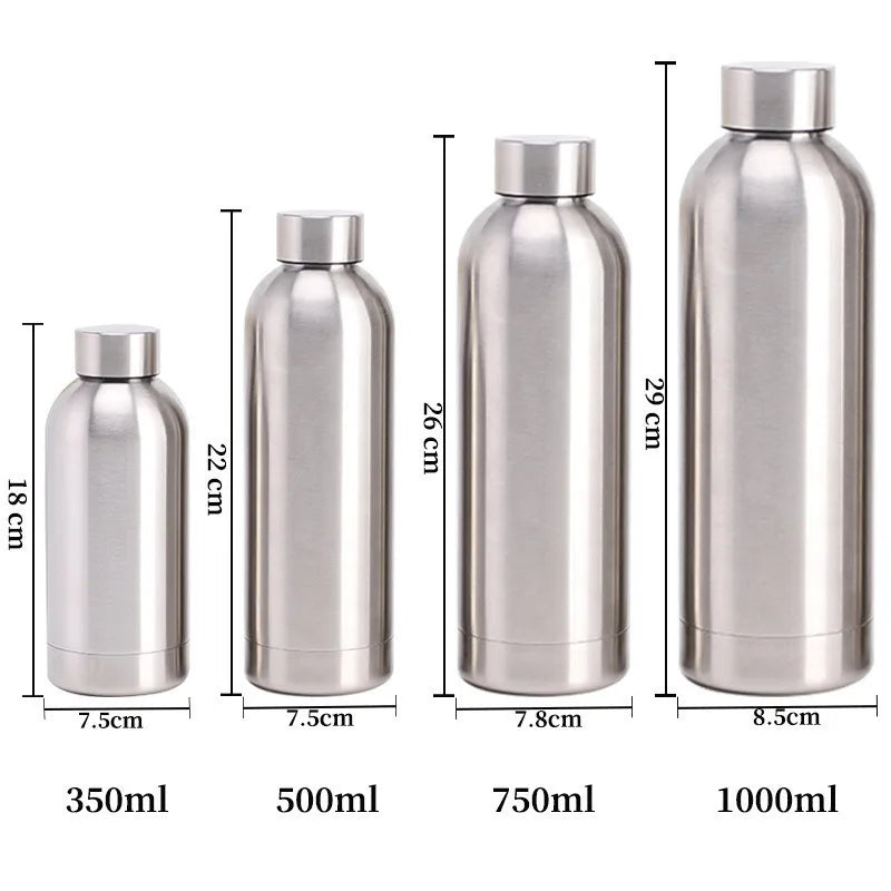 500ml to 1L Stainless Steel Sports Water Bottle