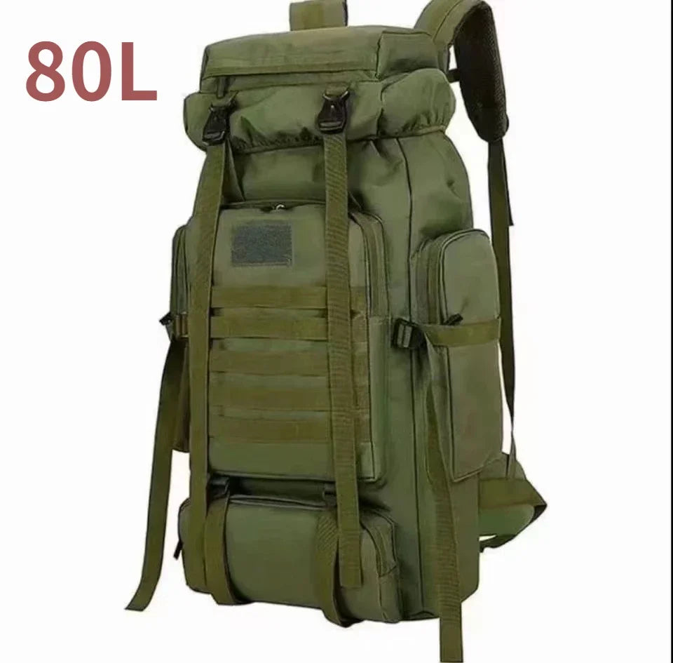 80L or 100L Large Capacity Tactical Hiking Backpack
