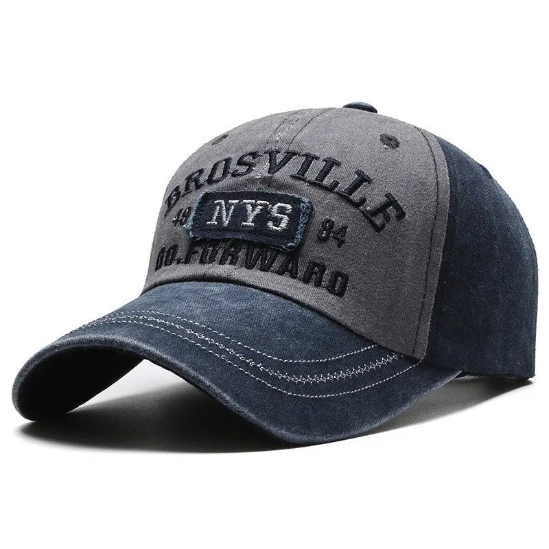 Men's Washed Embroidered Curved Brim Baseball Cap