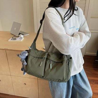 Spring Summer Canvas Shoulder Crossbody Bag for Women Lightweight Handbag