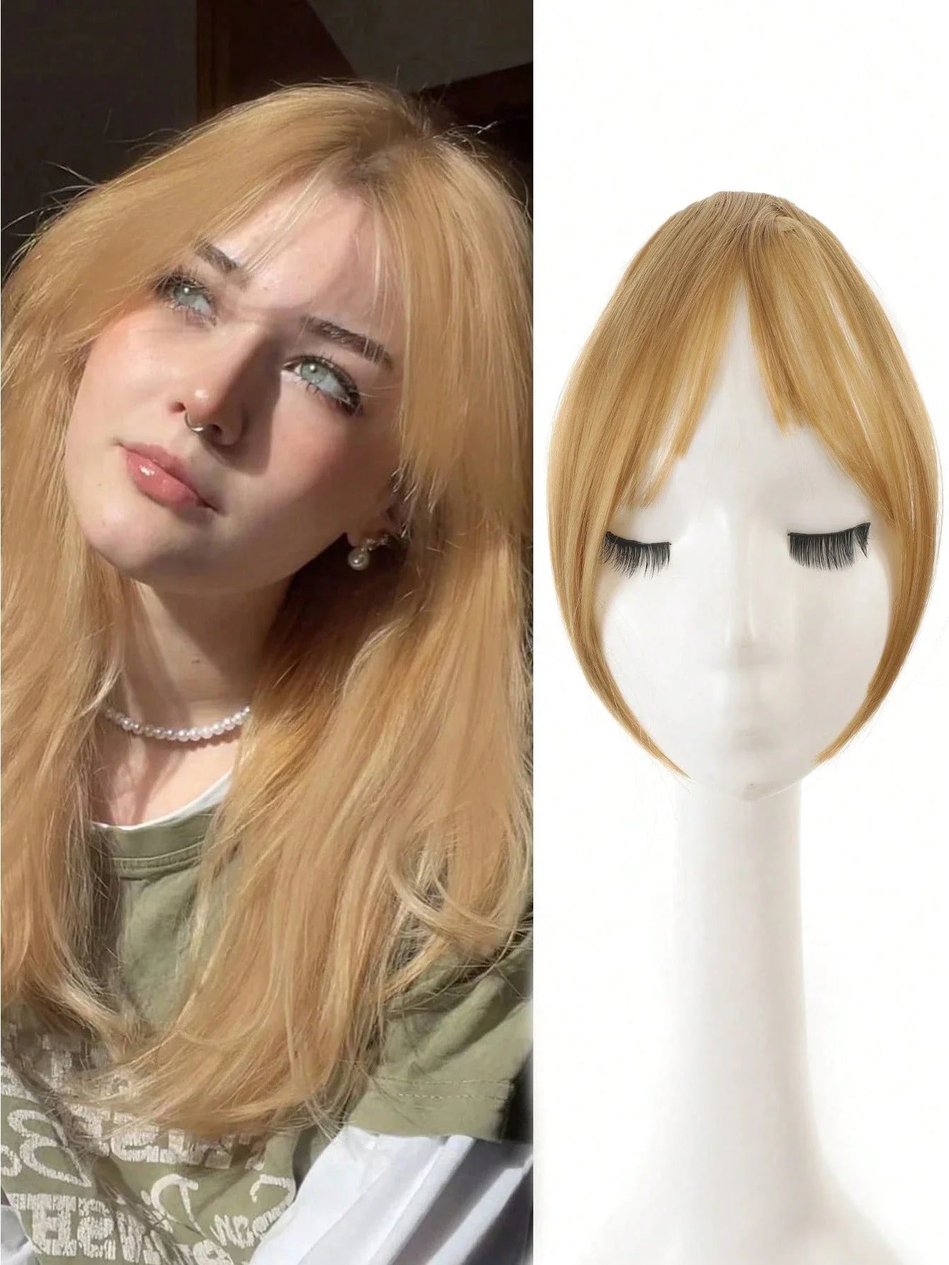 Women's Natural Clip In Middle Part Bangs Hair Extension