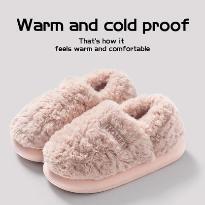 Women's Winter Plush Cotton Slippers Warm Non Slip Home Shoes