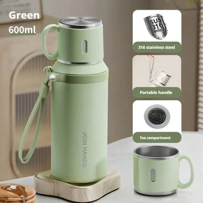 304 Stainless Steel Vacuum Insulated Thermos Bottle with Carry Strap