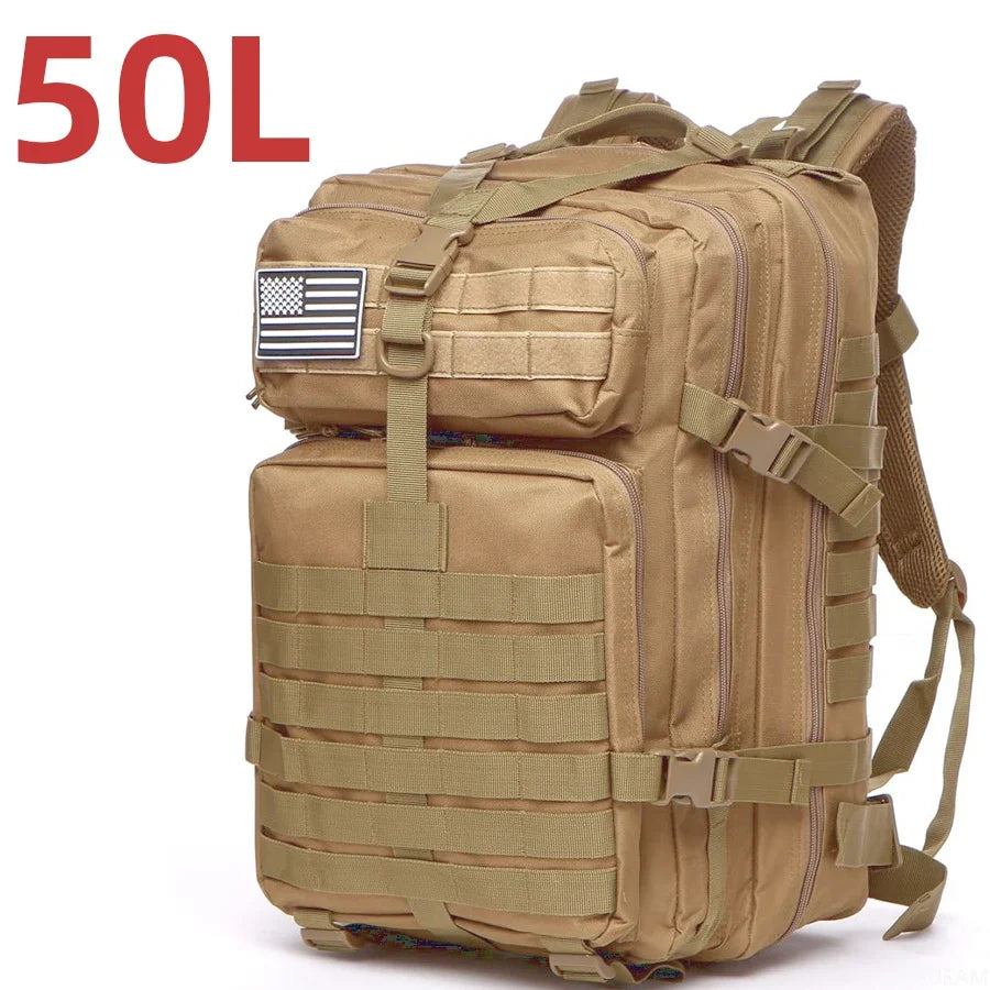 25L or 50L Waterproof Tactical Hiking Backpack