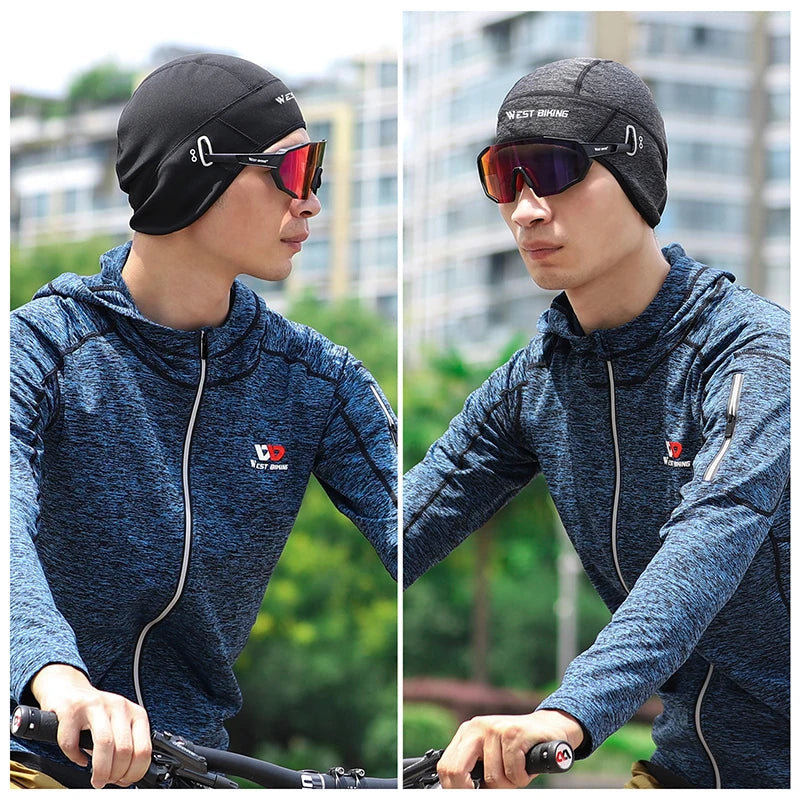 WEST BIKING Men's Windproof Thermal Fleece Cycling Cap