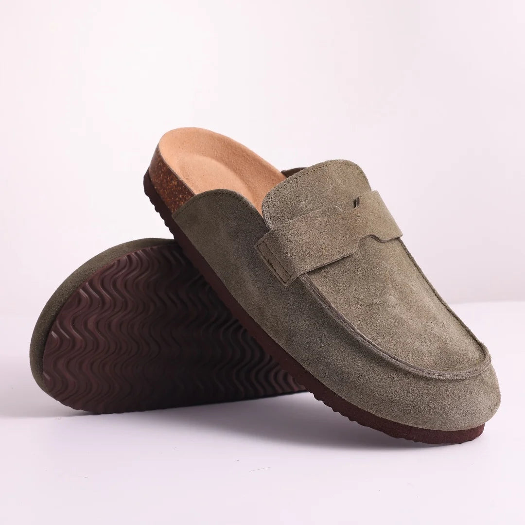 Litfun Women's Cork Suede Clog Mules with Arch Support