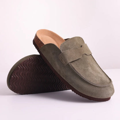Litfun Women's Cork Suede Clog Mules with Arch Support