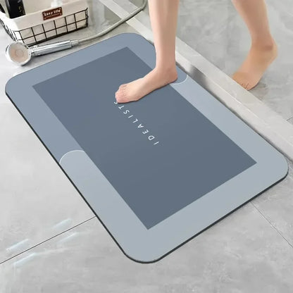 Diatomaceous Earth Bath Mat Super Absorbent Non Slip Quick Dry Rug