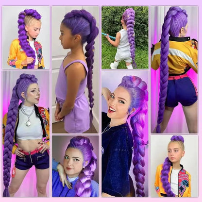 26 Inch Purple Braided Cosplay Wig