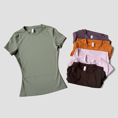 Women's Seamless Short Sleeve Yoga Fitness Top