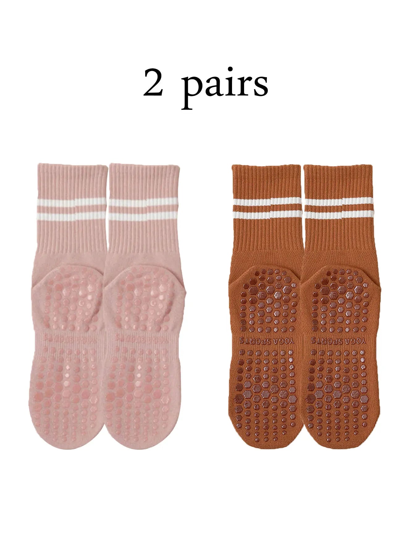 4 Pairs Women's Non Slip Yoga Pilates Socks