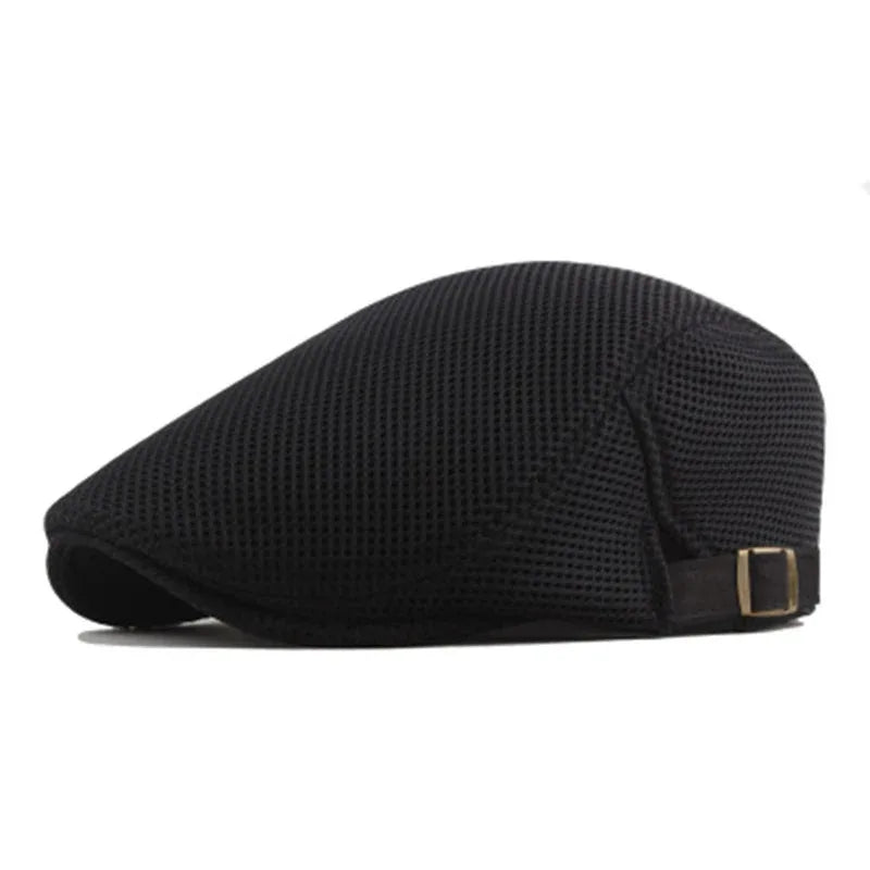 Men's Breathable Mesh Newsboy Flat Cap