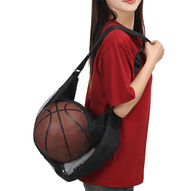 Single Basketball Carry Bag with Zipper Pocket