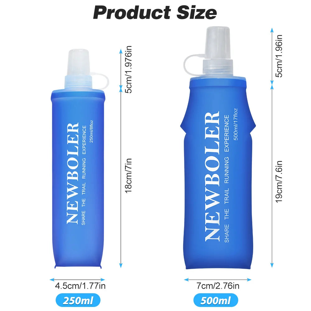 NEWBOLER 150ml to 500ml Collapsible TPU Soft Flask Water Bottle