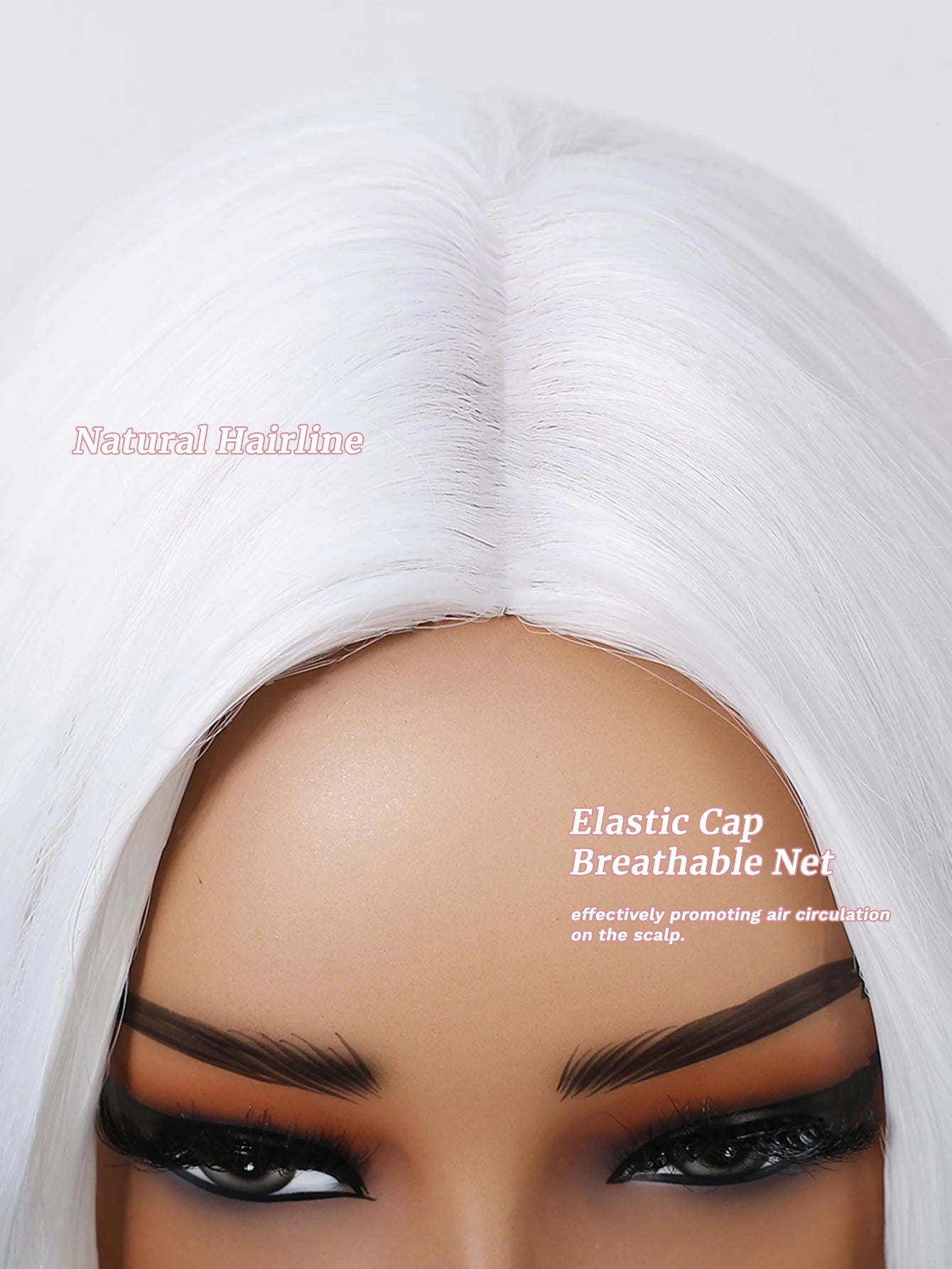 Women's Long Silver White Curly Synthetic Wig