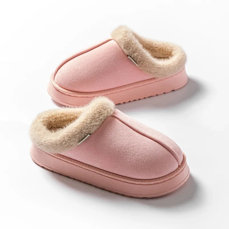 Fluffy EVA Winter Slippers for Women & Men Thick Sole Non Slip Home Shoes