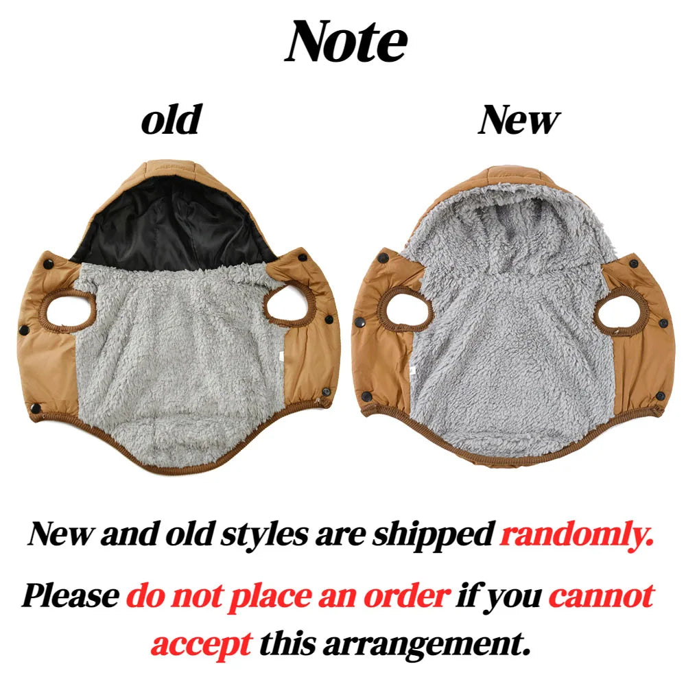 Warm Fleece Dog Hoodie Coat with D-Ring for Small & Medium Dogs