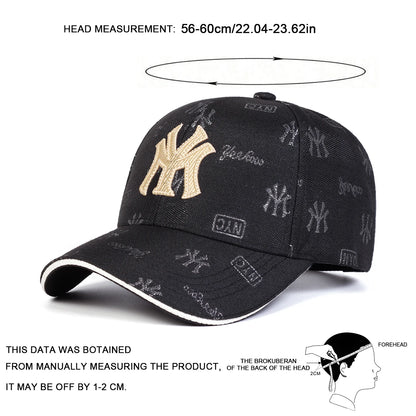 Unisex MY Letter Embroidered Adjustable Baseball Cap