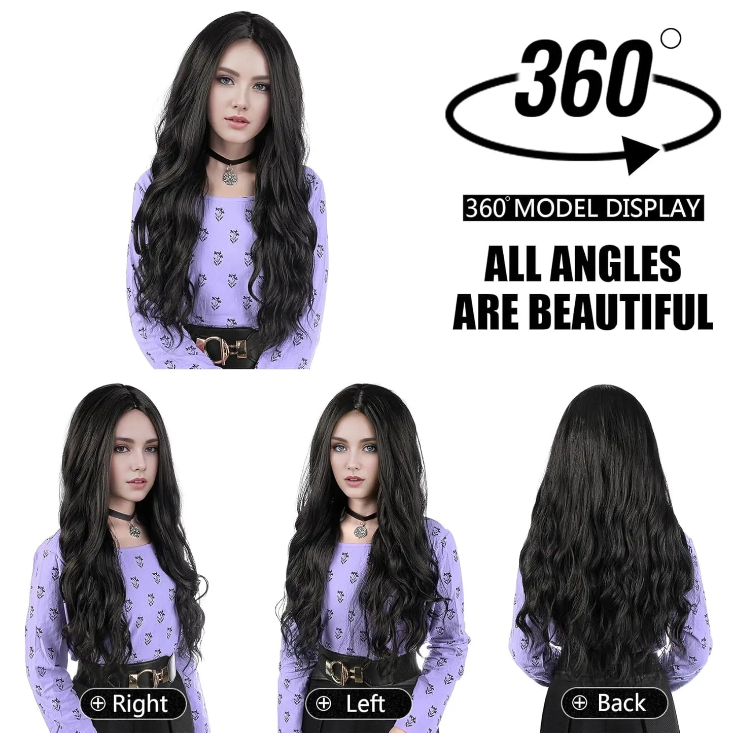 Women's Long Purple Braided Ponytail Cosplay Wig