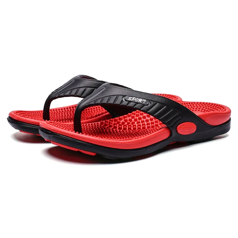 Men’s Massage Flip Flops Breathable Summer Beach Sandals Size 46