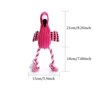 Cute Animal Plush Squeaky Dog Toy Bite Resistant Corduroy Pet Toy