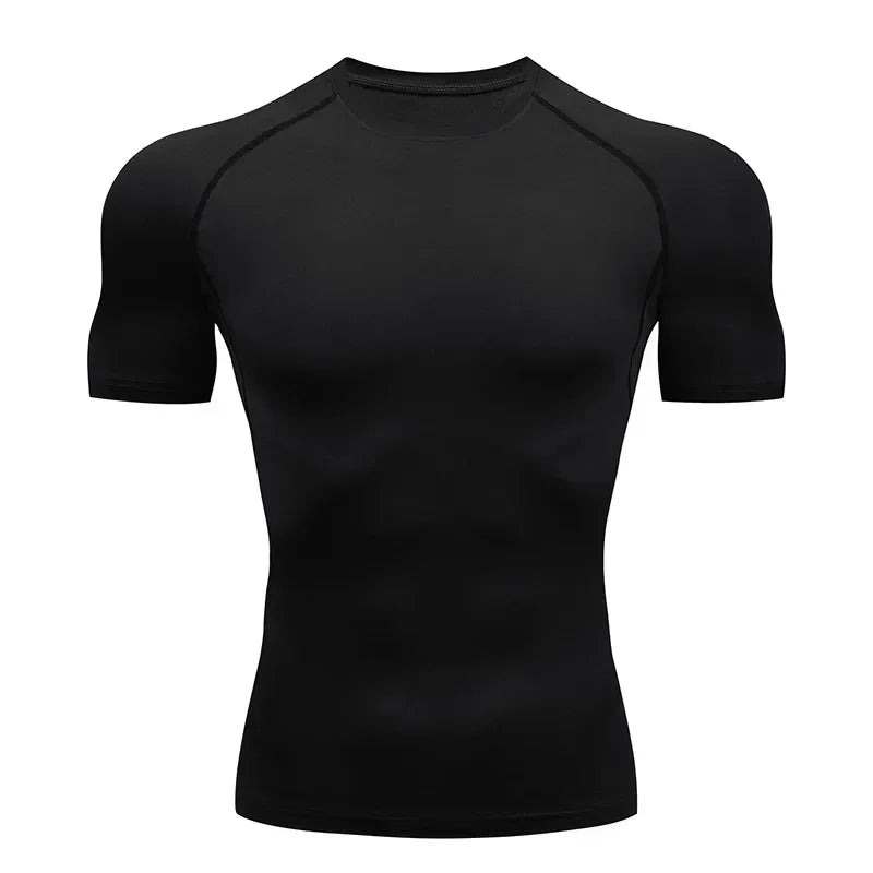 Men's Quick Dry Printed Compression Workout T Shirt