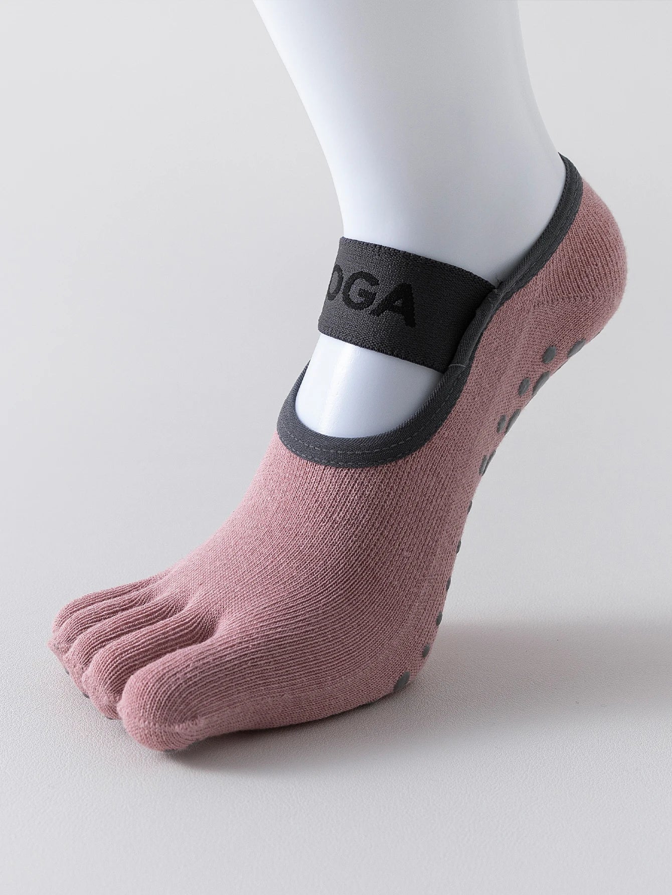 1 Pair Women's Anti Slip Five Toe Yoga Pilates Socks