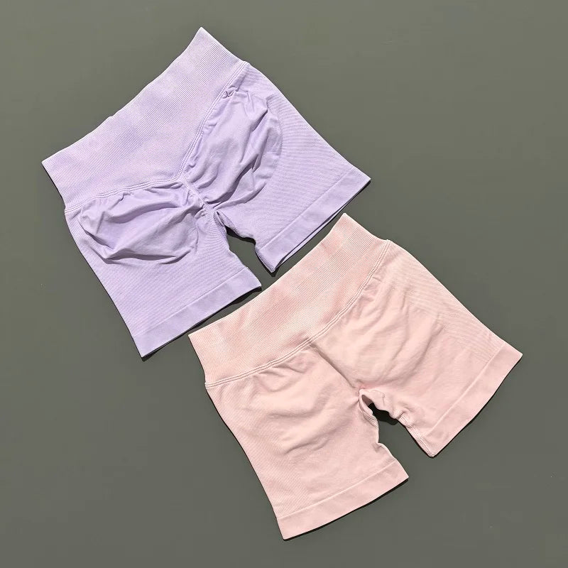 Women Fitness Workout Shorts Yoga High Waist Lift Butt Fitness Shorts Gym Running Sportswear Women Push Up Gym Leggings