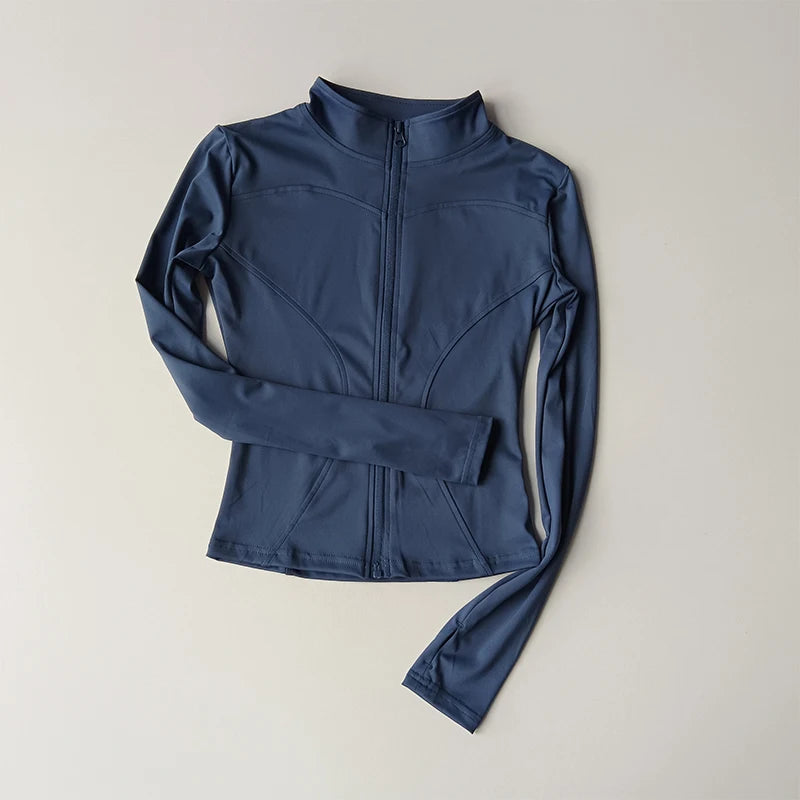 Women's Quick Dry Zip Long Sleeve Fitness Jacket