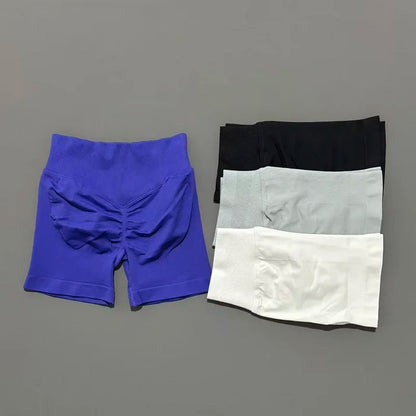 Women Fitness Workout Shorts Yoga High Waist Lift Butt Fitness Shorts Gym Running Sportswear Women Push Up Gym Leggings