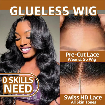 Women's Body Wave Glueless Brazilian Human Hair Closure Wig