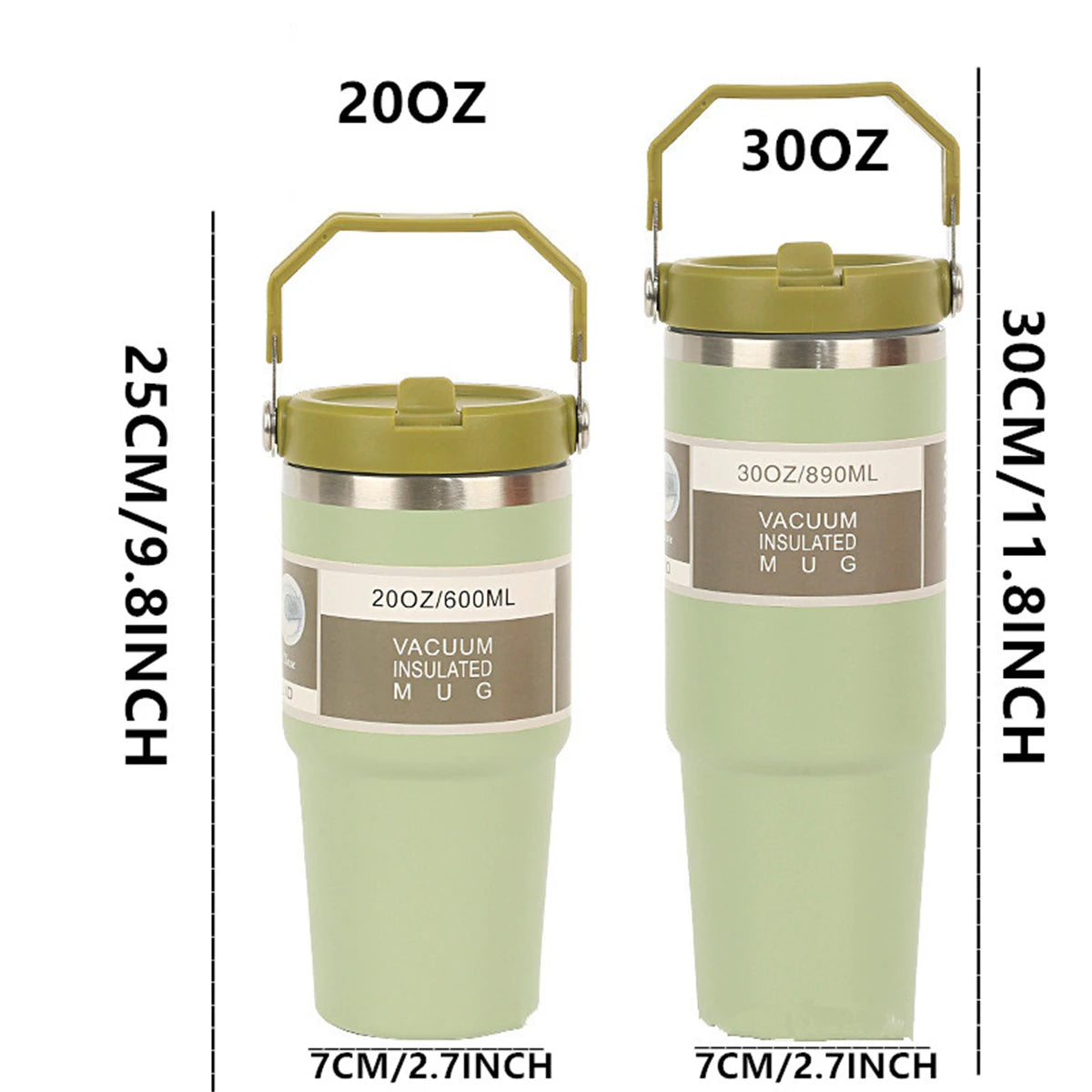 20 or 30 Oz Stainless Steel Insulated Tumbler with Handle