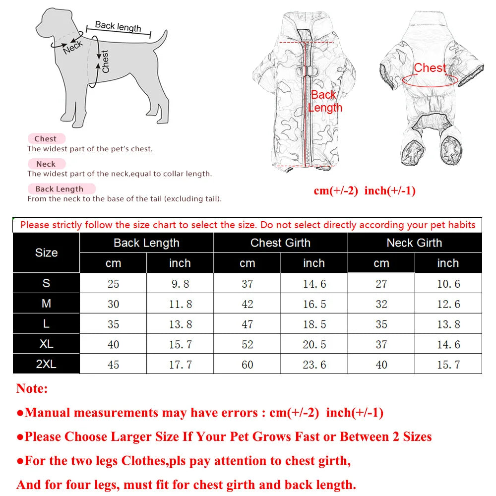 Reflective Camouflage Dog Jumpsuit with D-Ring for Small & Medium Dogs