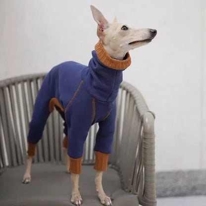 Plush High Neck Four Legged Dog Clothes Warm Pet Base Layer