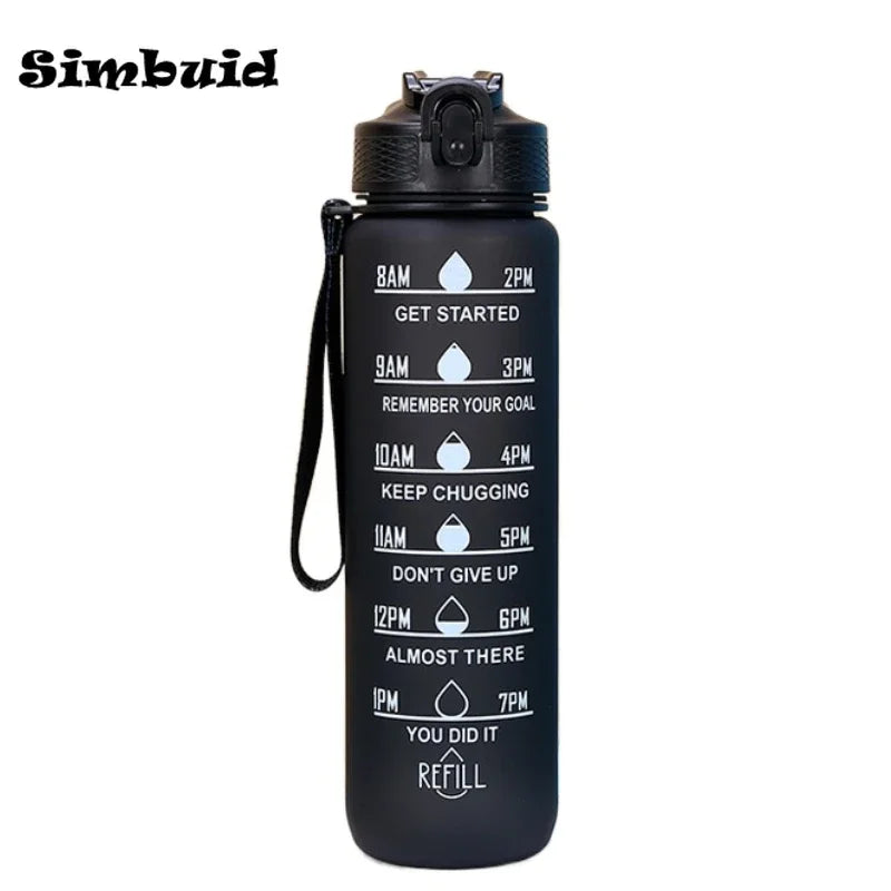 600ml Leak Proof Motivational Sports Water Bottle with Time Marker