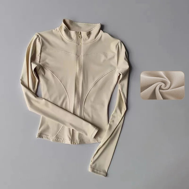Women's Quick Dry Zip Long Sleeve Fitness Jacket