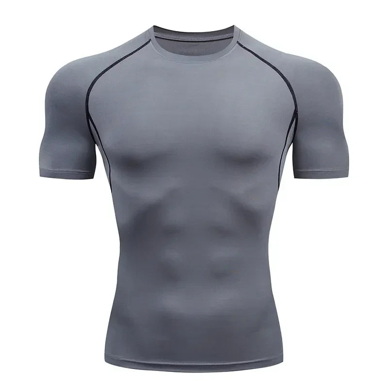 Men's Quick Dry Printed Compression Workout T Shirt