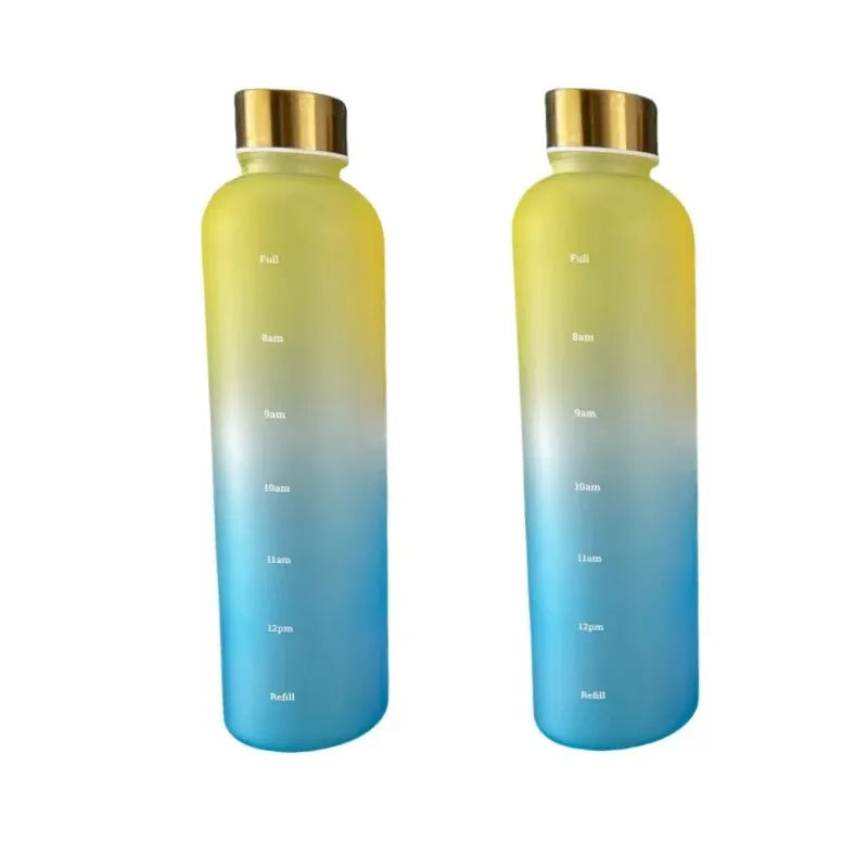 1L BPA Free Motivational Sports Water Bottle with Time Marker